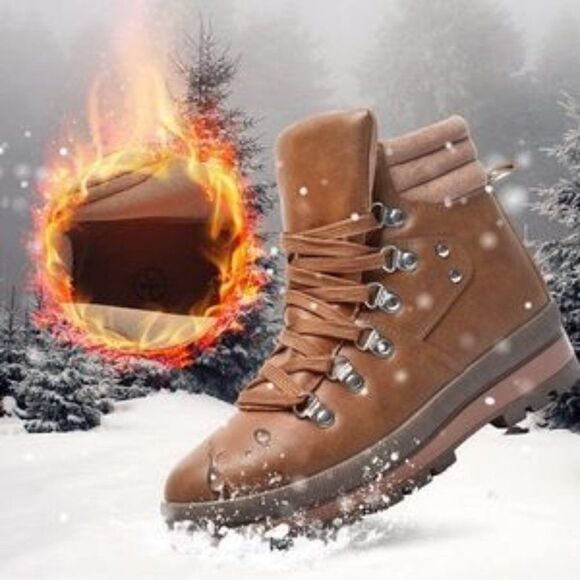 🥳Host Pick 🥳 Light Brown Combat Boots Lace Up Ankle Boots Winter Snow Boots - Picture 6 of 9